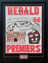Load image into Gallery viewer, DARREL BALDOCK &amp; ALLAN JEANS Signed “1966 Premiers&quot; Photo &amp; Poster Display
