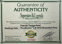 Load image into Gallery viewer, PATRICK DANGERFIELD Signed “PURRFECTION&quot; 2016 Brownlow Medallist Print Display
