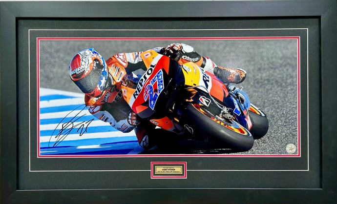 Casey Stoner signed Repsol Honda MotoGP photo display