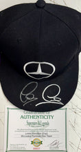 Load image into Gallery viewer, LEWIS HAMILTON Signed Mercedes F1 Team Cap &amp; Championship Print
