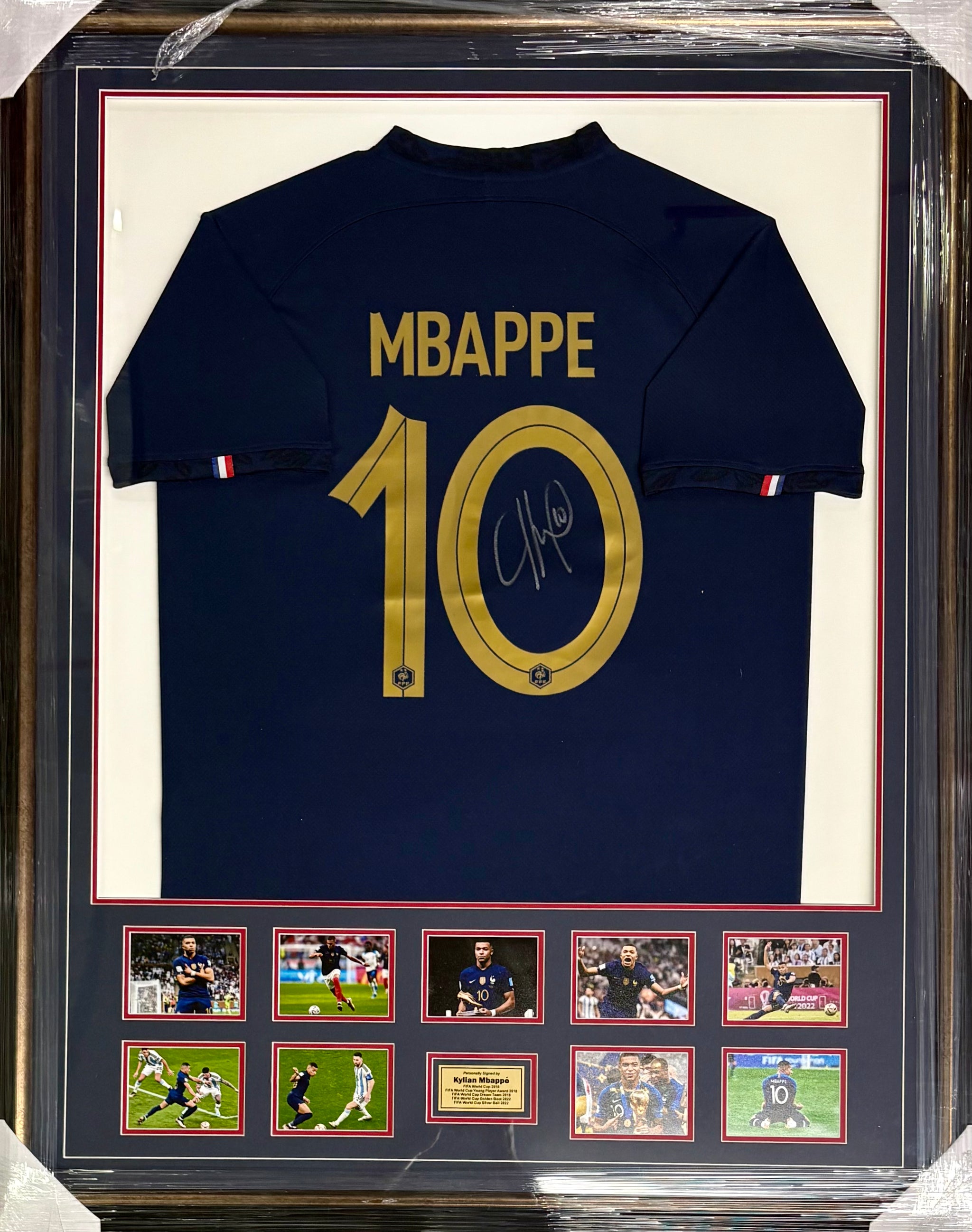 KYLIAN MBAPPE 2018 2022 World Cup Signed France Jersey Photo Collage Display