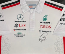 Load image into Gallery viewer, LEWIS HAMILTON Signed Mercedes Shirt &amp; Championship Print Display
