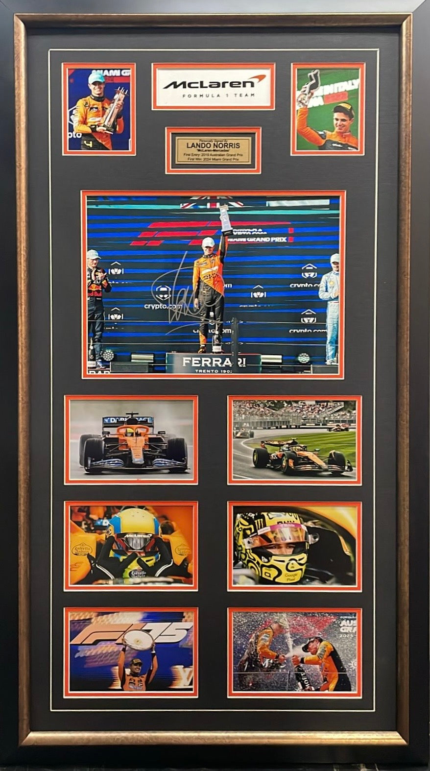 LANDO NORRIS Signed McLaren F1 Team Photo Collage Display