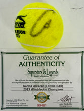 Load image into Gallery viewer, CARLOS ALCARAZ Signed Wimbledon 2023 Tennis Ball in Display Box
