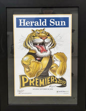 Load image into Gallery viewer, RICHMOND TIGERS “Premiers 2017, 2019 &amp; 2020” Herald Sun Poster Frames (Set of 3)
