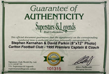 Load image into Gallery viewer, STEPHEN KERNAHAN &amp; DAVID PARKIN Signed “1995 Premiers” Photo Collage Display
