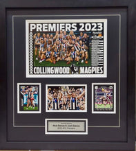 Load image into Gallery viewer, NICK &amp; JOSH DAICOS “2023 Premiers” Signed Cards &amp; Photo Collage Display
