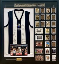 Load image into Gallery viewer, LOU RICHARDS, MURRAY WEIDEMAN, TONY SHAW, NICK MAXWELL, DARCY MOORE &amp; CRAIG McRAE Signed “Premiership Captains” Jumper Display
