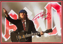 Load image into Gallery viewer, ACDC - ANGUS YOUNG &amp; BRIAN JOHNSON Signed Photos &amp; Dollar Bill Display
