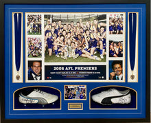 Load image into Gallery viewer, CHRIS JUDD &amp; BEN COUSINS “2006 Premiers” Signed Boots Collage Display
