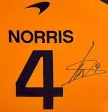Load image into Gallery viewer, LANDO NORRIS Signed McLaren F1 Team Shirt Display
