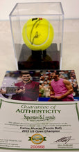 Load image into Gallery viewer, CARLOS ALCARAZ Signed US Open 2025 Tennis Ball in Display Box
