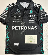 Load image into Gallery viewer, KIMI ANTONELLI &amp; GEORGE RUSSELL Signed F1 Mercedes Shirt2 &amp; Photo Collage Display
