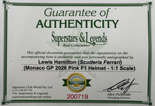 Load image into Gallery viewer, LEWIS HAMILTON Signed Scuderia Ferrari 2026 Monaco GP F1 Helmet
