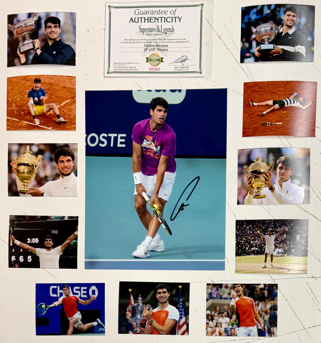 CARLOS ALCARAZ Signed Photo Collage Display