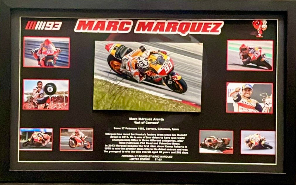 MARC MARQUEZ Signed 8”x12” Photo Montage Display