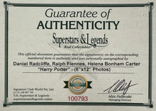 Load image into Gallery viewer, HARRY POTTER - DANIEL RADCLIFFE, RALPH FIENNES &amp; HELENA BONHAM CARTER Signed Photos Collage Display
