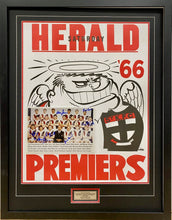 Load image into Gallery viewer, DARREL BALDOCK, ALLAN JEANS, IAN STEWART, VERDUN HOWELL, KEVIN NEALE, BARRY BREEN &amp; ROSS SMITH Signed “1966 Premiers&quot; Display
