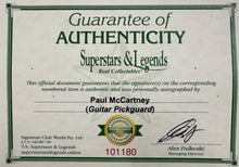 Load image into Gallery viewer, PAUL McCARTNEY "The Beatles" Signed Guitar Pickguard &amp; Record Collage Display
