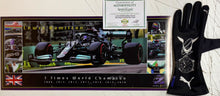 Load image into Gallery viewer, LEWIS HAMILTON “Mercedes F1 Team” Signed Race Glove &amp; Championship Print
