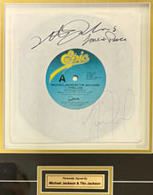 Load image into Gallery viewer, MICHAEL JACKSON &amp; TITO JACKSON Signed 7” Vinyl Sleeve &amp; Album LP Display
