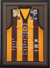 Load image into Gallery viewer, GRAHAM ARTHUR &amp; JOHN KENNEDY Signed “Team of the Century” Hawthorn Jumper Display
