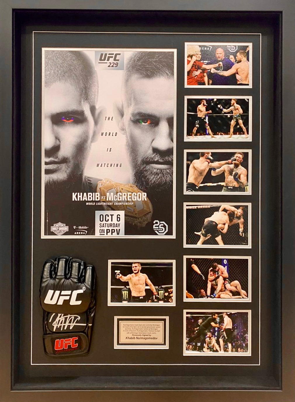 KHABIB NURMAGOMEDOV Signed UFC Glove Display