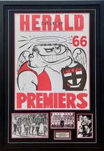 Load image into Gallery viewer, DARREL BALDOCK &amp; ALLAN JEANS Signed “1966 Premiers&quot; Photo &amp; Poster Display
