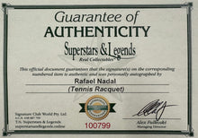 Load image into Gallery viewer, RAFAEL NADAL Signed Tennis Racquet &amp; Photos/Balls Collage Display
