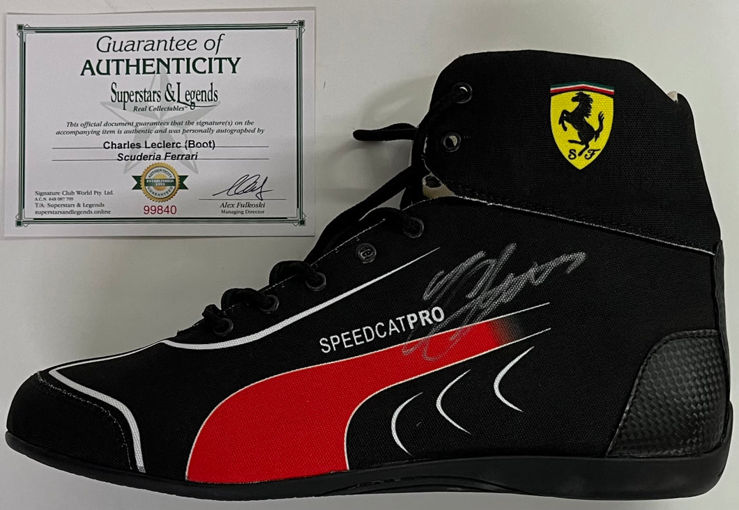 CHARLES LECLERC Signed F1 Scuderia Ferrari Race Boot