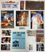 Load image into Gallery viewer, BACK TO THE FUTURE - Michael J Fox, Christopher Lloyd, Tom Wilson, Lea Thompson, Jeffrey Weissman, Claudia Wells &amp; Elisabeth Shue Signed Photo &amp; Cards Collage Display
