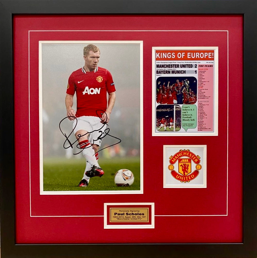 PAUL SCHOLES Signed Manchester United Photo Collage Display