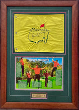 Load image into Gallery viewer, TIGER WOODS Signed Masters Pin Flag Display
