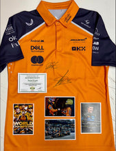 Load image into Gallery viewer, 3 ITEMS - LANDO NORRIS Signed F1 Shirt &amp; Cap &amp; LANDO NORRIS&amp;OSCAR PIASTRI Signed McLaren Team F1 Shirt
