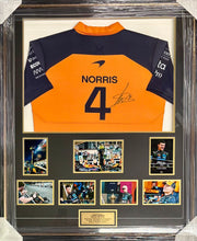 Load image into Gallery viewer, LANDO NORRIS Signed McLaren F1 Team Shirt Display
