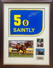 Load image into Gallery viewer, SAINTLY - Darren Beadman Signed Saddle Cloth &amp; Photo Collage Display
