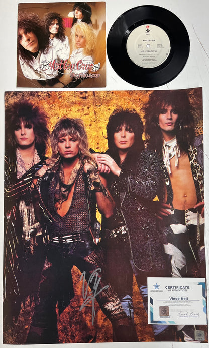 Vince Neil signed photo and record display