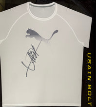 Load image into Gallery viewer, USAIN BOLT Signed Puma Shirt Display
