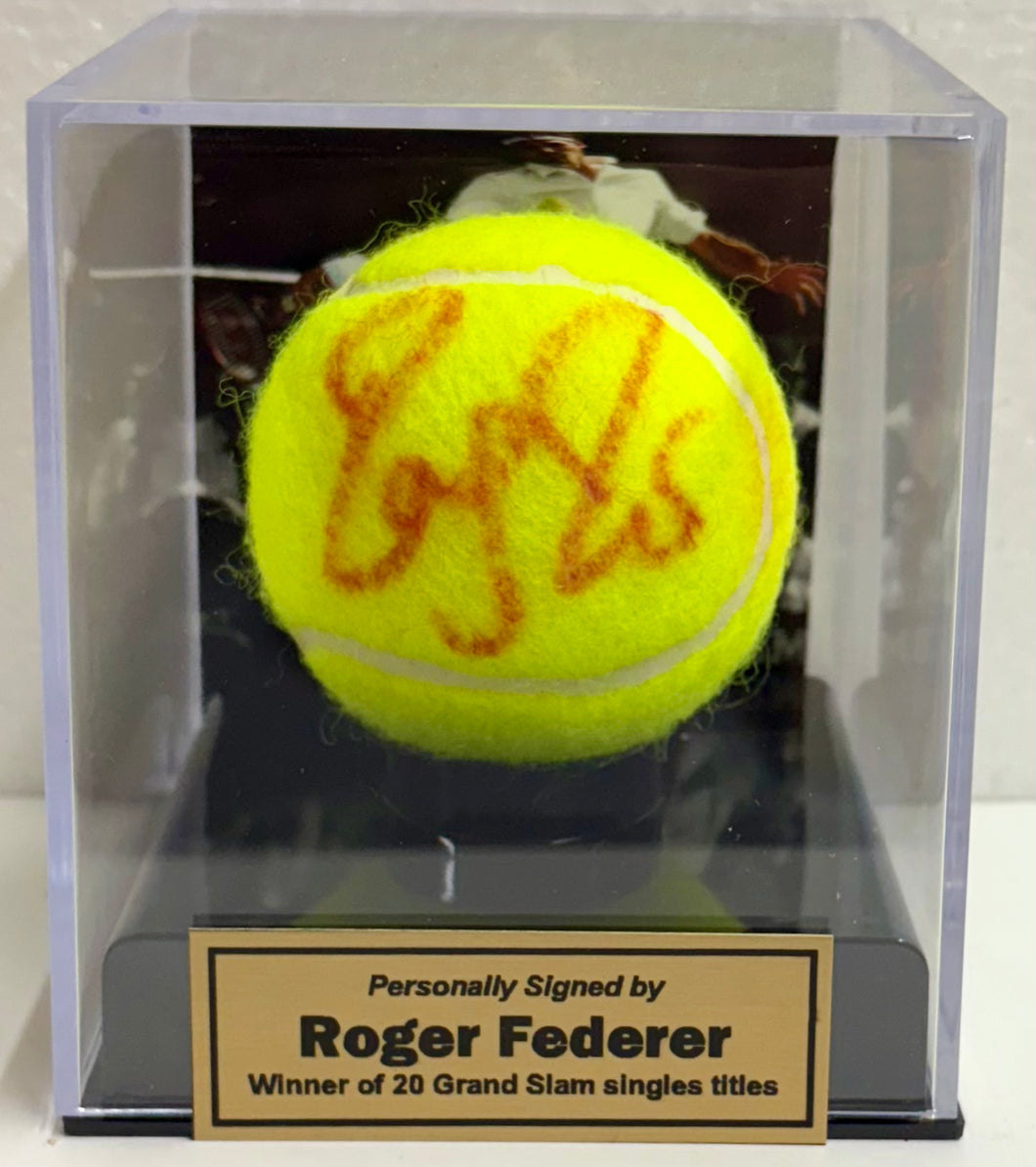 ROGER FEDERER Signed Tennis Ball in Display Box