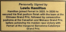 Load image into Gallery viewer, LEWIS HAMILTON Signed Scuderia Ferrari Photo Collage Display
