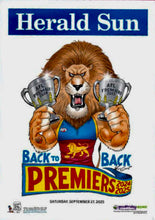 Load image into Gallery viewer, BRISBANE LIONS “2025 Premiers” Herald Sun Mark Knight Poster Display
