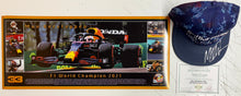 Load image into Gallery viewer, MAX VERSTAPPEN Signed F1 Red Bull Racing Cap &amp; Championship Print
