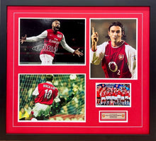 Load image into Gallery viewer, THIERRY HENRY, DENNIS BERGKAMP &amp; ROBERT PIRES Signed Arsenal Photos Collage Display
