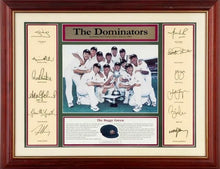 Load image into Gallery viewer, “THE DOMINATORS” Australian 1999/2000 Team Signed Lithograph Display
