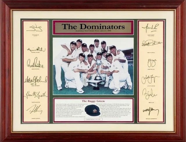 “THE DOMINATORS” Australian 1999/2000 Team Signed Lithograph Display