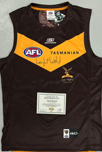 Load image into Gallery viewer, Unframed LEIGH MATTHEWS Signed “Club Legend” Hawthorn Jumper

