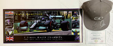 Load image into Gallery viewer, LEWIS HAMILTON Signed Mercedes F1 Team Cap &amp; Championship Print
