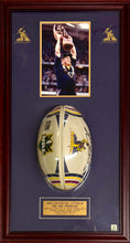 Load image into Gallery viewer, GLENN LAZARUS “1999 NRL Premiers” Signed Football Display
