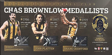 Load image into Gallery viewer, Hawthorn Brownlow Medallists - SHANE CRAWFORD, JOHN PLATTEN &amp; ROBERT DIPIERDOMENICO Signed Limited Edition Brownlow Medal Lithograph Display
