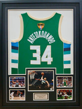 Load image into Gallery viewer, GIANNIS ANTETOKOUNMPO “Milwaukee Bucks” Signed Photo &amp; Jersey Display
